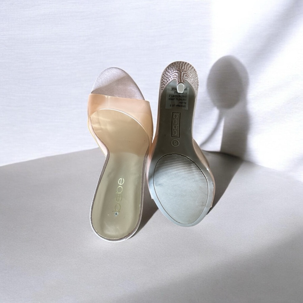 bebe Nude Clear Strap Slide Sandals - Picture 3 of 3